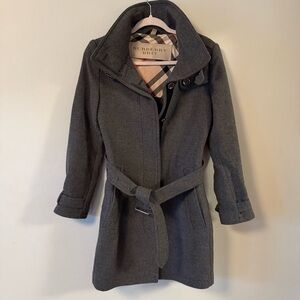 Burberry Brit Charcoal Slim Wool Coat for Women